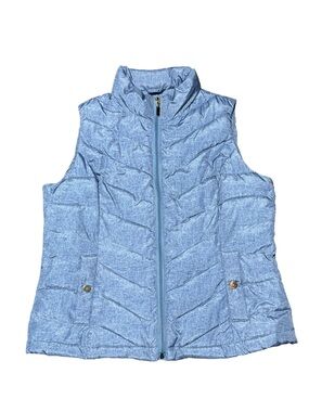 Charter Club Petite Heathered Blue Quilted Vest